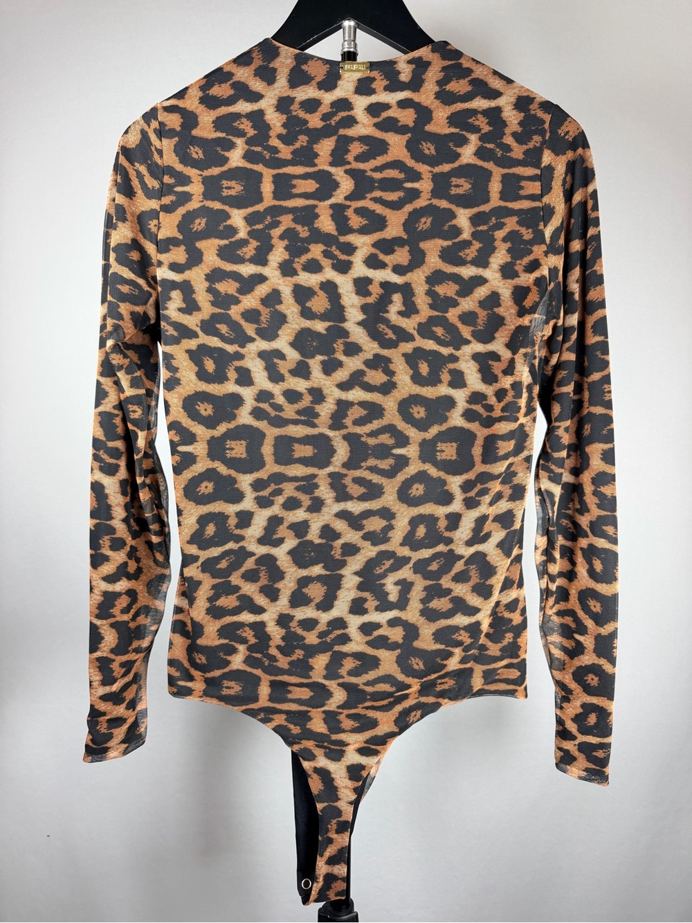 Brashali Leopard-Print Long Sleeve Bodysuit - Brown, Black - Picture 2 of 6